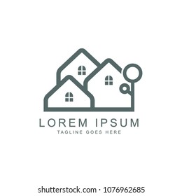 Real estate logo, vector logo template
