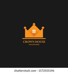 Real estate logo vector template design, a  concept from a crown morphing into a house that look luxury.