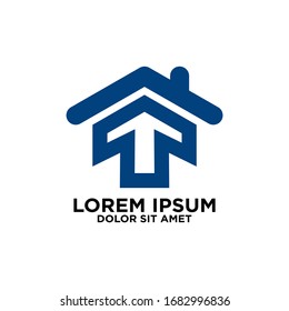 Plantilla vectorial del logotipo inmobiliario - icono de flecha