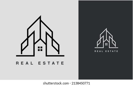 Real Estate logo Vector Template Minimal Design	
