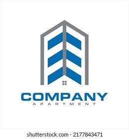 Logo-Vektorgrafik für Immobilien mit drei Pfeilen