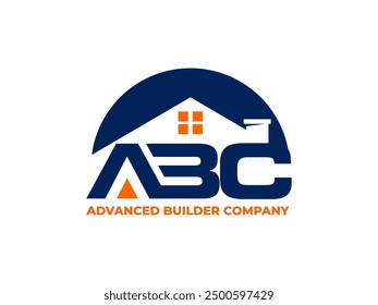 Logotipo inmobiliario, Logotipo de la construcción, logotipo del constructor casero, logotipo de la casa