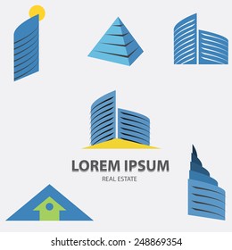 real estate logo,house property ,Skyscrapers business logos
