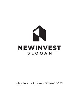 real estate logo,letter N,home icon vector