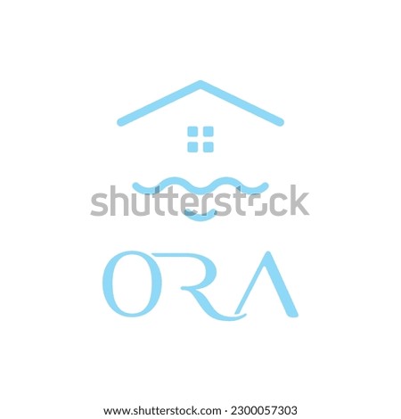 Real estate logom, design, property home, leaf organic green eco, round, landscaping, construction, beach guest house