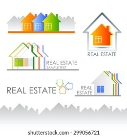 Real Estate logos set. vector design