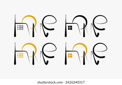 real estate logotype im one word home with house sign