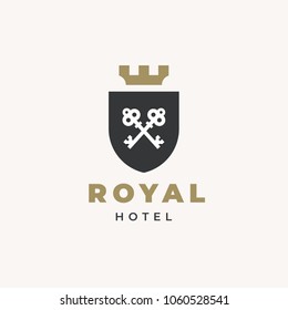 Logotipo inmobiliario. Diseño de iconos de logotipo de claves. Logotipo Premium.