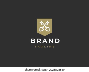 Logotipo inmobiliario. Diseño del icono del logotipo de las teclas. Logotipo Premium.