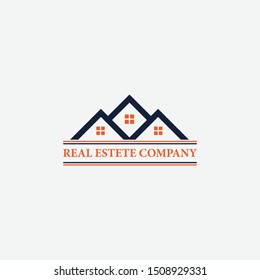 Real estate logotype with orange letters