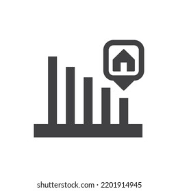 Symbol für den Verlust von Immobilien - für den Bericht nach unten