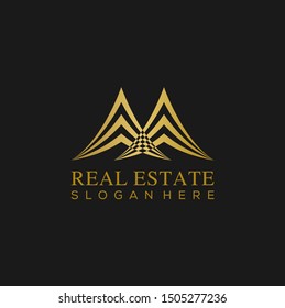Real estate M letter logo graphic