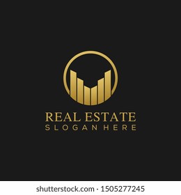 Real estate M letter logo graphic