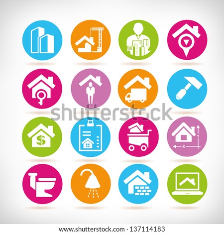 real estate management icon set