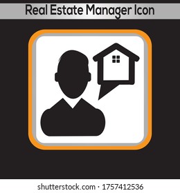 Real Estate Manager Icon. vector graphics 
