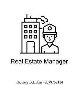 Iconos de línea de vectores de Real Estate Manager para sus proyectos digitales o de impresión.