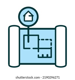 icono de ubicación del mapa de bienes raíces aislado