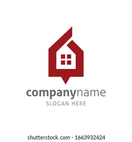 Plantilla de logotipo de clavija de mapa inmobiliario