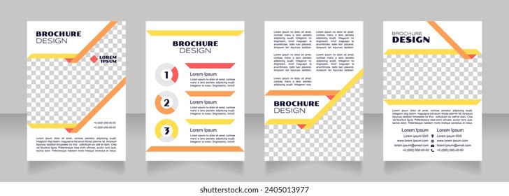 Real estate market blank brochure design. Template set with copy space for text. Premade corporate reports collection. Editable 4 paper pages