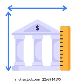 Real estate and measuring scale, flat icon of property measurement 