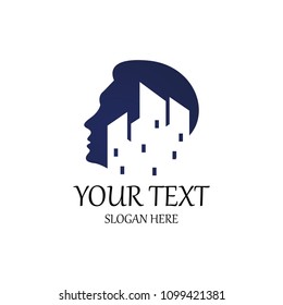 Real estate mind logo concept. Vector illustration