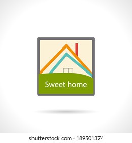 Real estate minimal icon. Sweet home