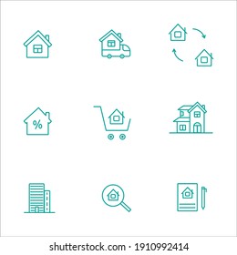 Real Estate Minimal Thin Line Web Icon Set. Included The Icons As Realty, Property, Mortgage, Home Loan And More. Outline Icons Collection. Simple Vector Illustration.