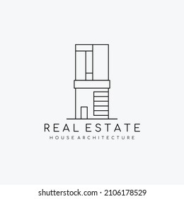 Real estate minimalist logo template. house Logo design. Vector illustration.