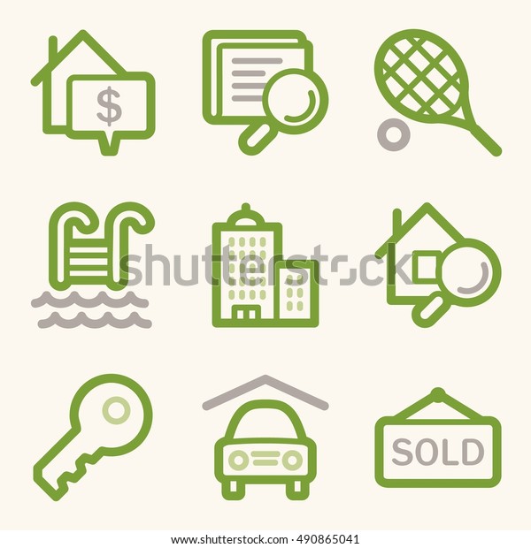 Real estate\
mobile icons, infographics\
symbols.