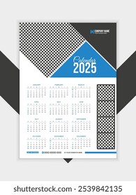 Real Estate modern 2025 wall calendar design, Print Ready wall calendar template design 2025