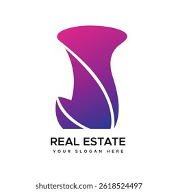 Real estate modern building tower design logo vector for business