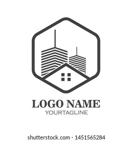 real estate modern city building vector template design