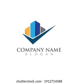 Real Estate modern city , Property and Construction Logo design