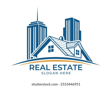 Real estate with modern concept home building logo design inspiration, Architectural building construction logo design, architecture, house, apartment, realtor, property, corporate, logo element