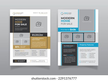 Real estate modern flyer design, A4 size brochure template