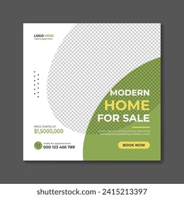 Real estate modern home sell social media post and web banner template