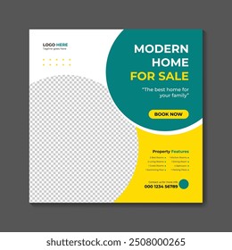 Real estate modern home sell social media instagram post template