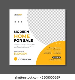 Real estate modern home sell social media instagram post template