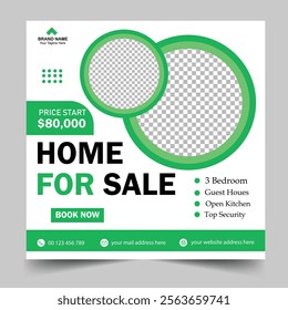 Real estate modern home sell social media post and web banner template