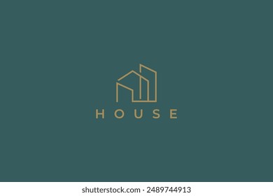 Real Estate Modern House Minimalist Elegant Concept Logo Template