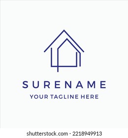 Real estate modern minimalist logo design illustration