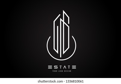 Real Estate Modern Monogram Logo Design. Real Estate Lines Abstract Buildings Icon Vector Illustration.