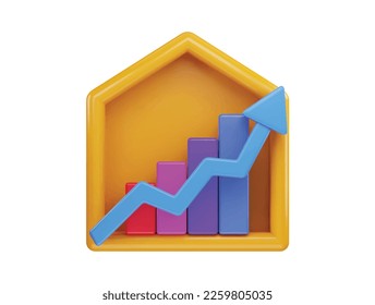 Real estate and money saving to loan house property concept with 3d vector icon illustration