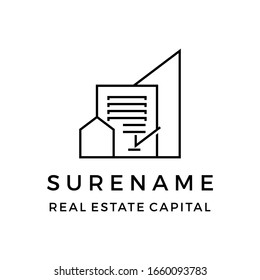 Real Estate and Mortgage Geometric Line art Logo Design Inspiration