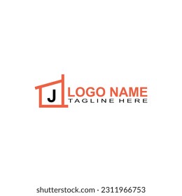 Real Estate And Mortgage J Logo Design Vector.