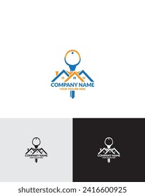 Real Estate Mortgage With Key Logo