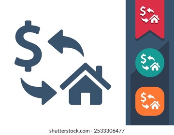 Imobiliário, Hipoteca, Aluguel, Ícone de Leasing. Profissional, ícone pixel perfeito. Formato EPS 10.