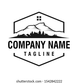 REAL ESTATE MOUNTAIN EMBLEM VECTOR DESIGN