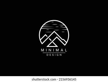 Real estate mountain line art logos and vector