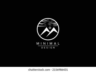 Real estate mountain line art logos and vector